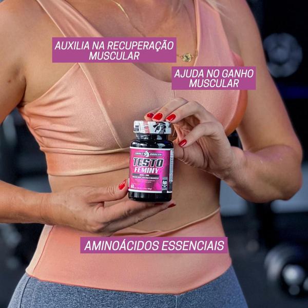 Imagem de Whey Protein Proteína + Testo Feminino Natural Vitaminas e Minerais + Colageno Tipo 1 Com Vitamina C e VitaminaEBetacaroteno