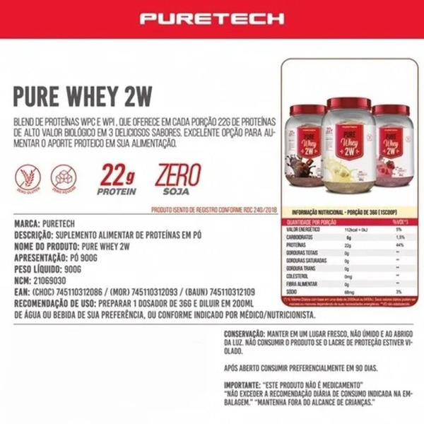 Imagem de Whey Protein Pure Whey 2w Concentrado E Isolado Pote 900g