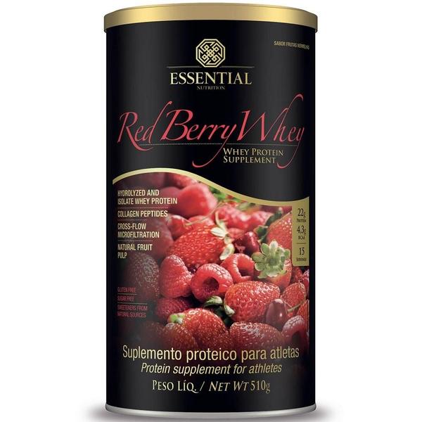 Whey Protein Red Berry 510g Essential Nutrition Imagem de Whey Protein Red Berry 510g Essential Nutrition