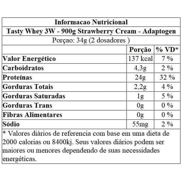 Imagem de Whey Protein Tasty Whey Sabor Morango 900g Adaptogen