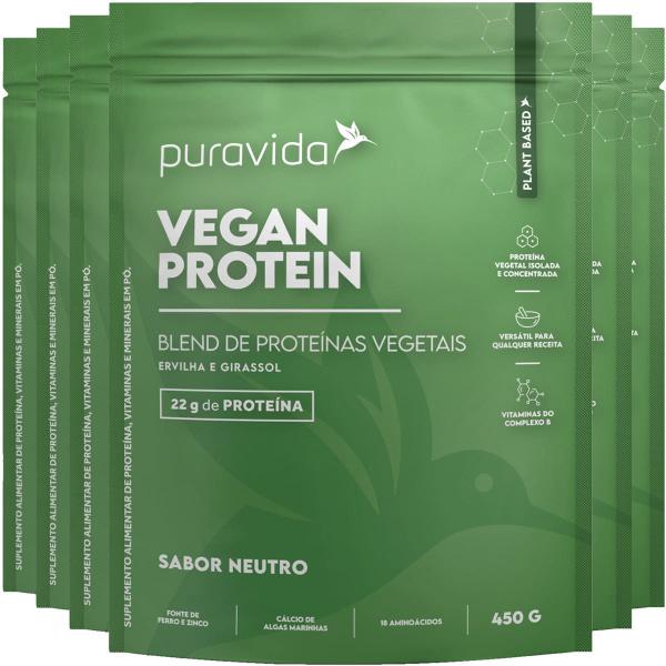 Imagem de Whey Protein Vegano Neutro 6 X 450g Puravida