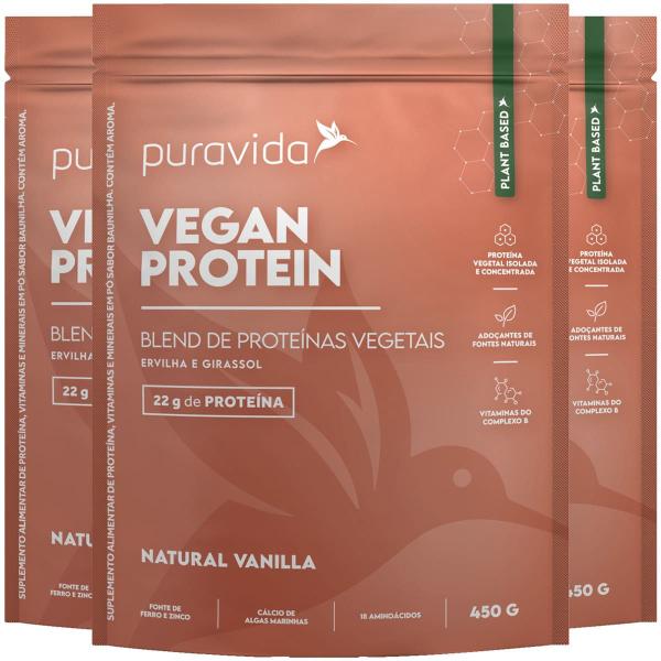 Imagem de Whey Protein Vegano Vanilla 3 X 450g Puravida