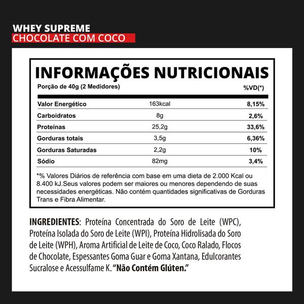 Imagem de Whey Protein Whey Supreme Chocolate 900G 3Vs