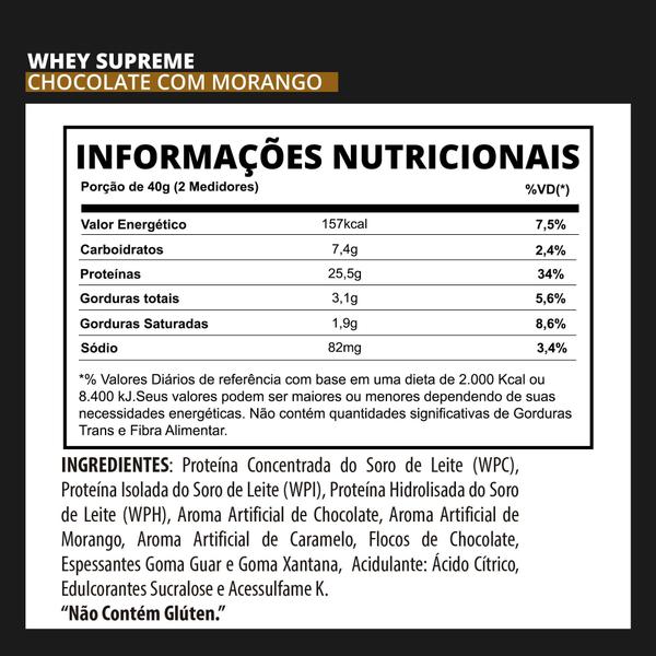 Imagem de Whey Protein Whey Supreme Chocolate 900G 3Vs