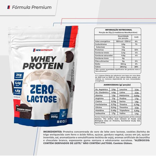 Imagem de Whey Protein Zero Lactose Concentrado NewNutrition - Cookies 900gr