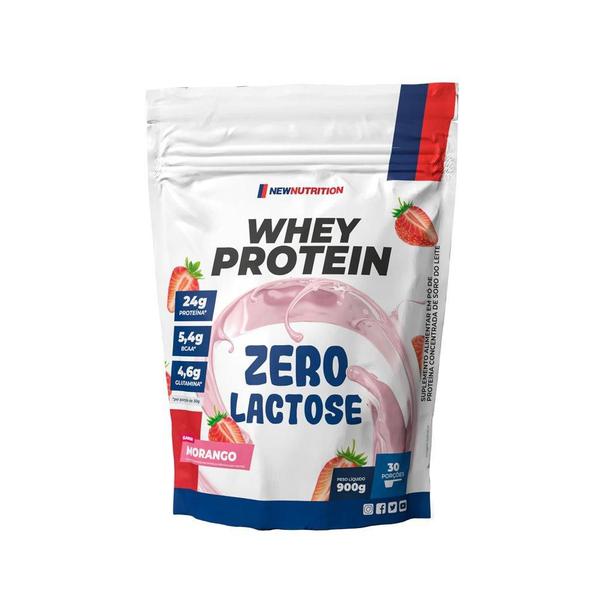 Imagem de Whey Protein Zero Lactose Concentrado NewNutrition - Morango 900gr