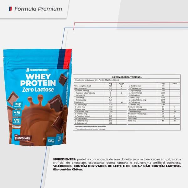 Imagem de Whey Protein Zero Lactose NewNutrition 900g Chocolate