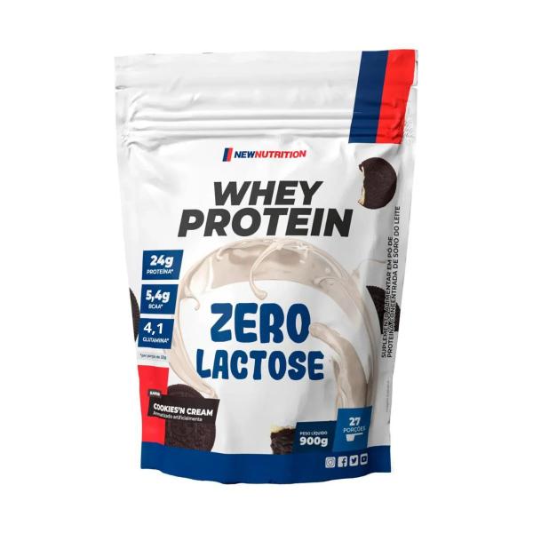 Whey Protein Zero Lactose NewNutrition 900g Cookies n' Cream Imagem de Whey Protein Zero Lactose NewNutrition 900g Cookies n' Cream