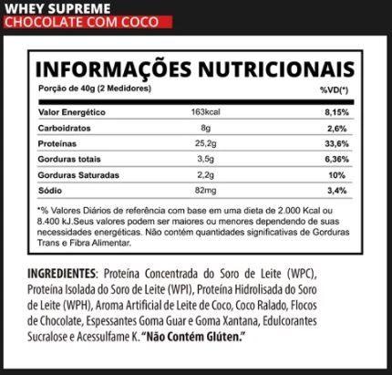 Imagem de Whey Supreme 3W (900g) - Sabor Chocolate c/Coco