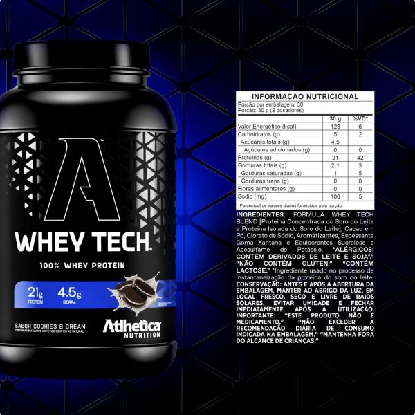 Whey Tech 100% Blend Protein 900g Atlhetica Nutrition Imagem de Whey Tech 100% Blend Protein 900g Atlhetica Nutrition