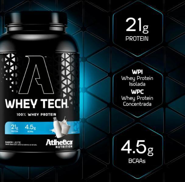 Imagem de Whey Tech 900g Whey Protein Concentrado e Isolado - Atlhetica Nutrition