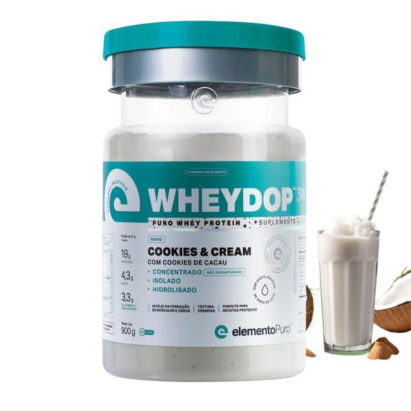 Wheydop 3W Elemento Puro Whey Protein Concentrado, Isolado e Hidrolisado Pote 900g Imagem de Wheydop 3W Elemento Puro Whey Protein Concentrado, Isolado e Hidrolisado Pote 900g