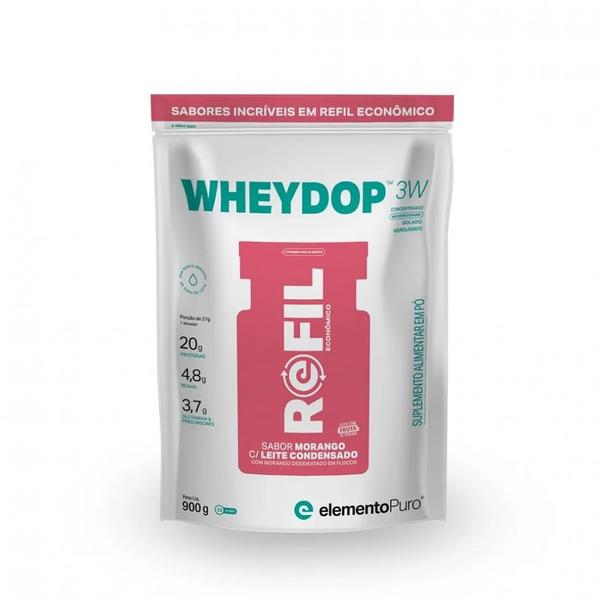 Imagem de WheyDop 3W Refil (900g) - Sabor: Morango c/ Leite Condensado