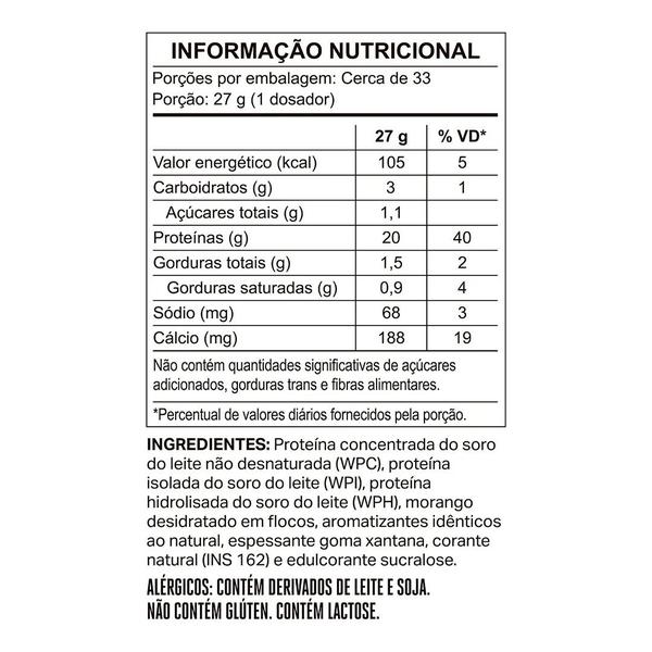 Imagem de Wheydop 3W Refil 900g Whey Protein Elemento Puro - Morango com Leite Condensado