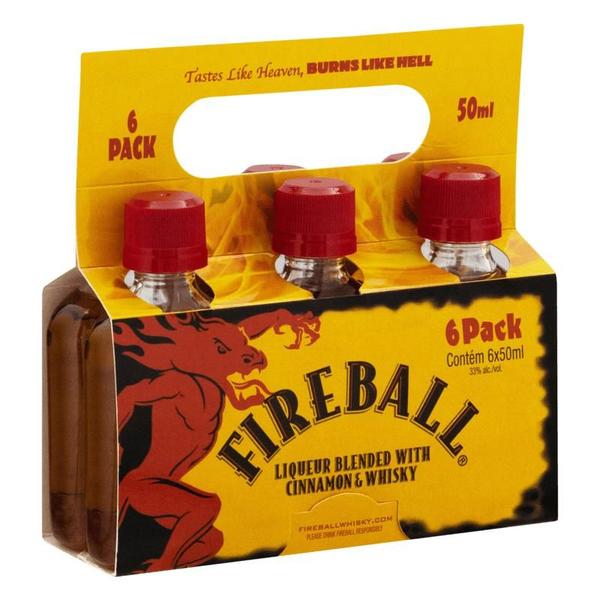 Imagem de Whisky Fireball - Pack com 06 unidades de 50ml