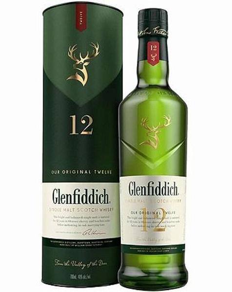 Whisky Glenfiddich 12 anos com cartucho Imagem de Whisky Glenfiddich 12 anos com cartucho