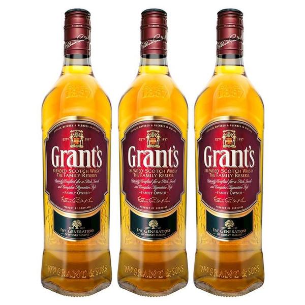 Whisky Grants Family Reserve 1 Lt 03 Unidades - Grant's Imagem de Whisky Grants Family Reserve 1 Lt 03 Unidades