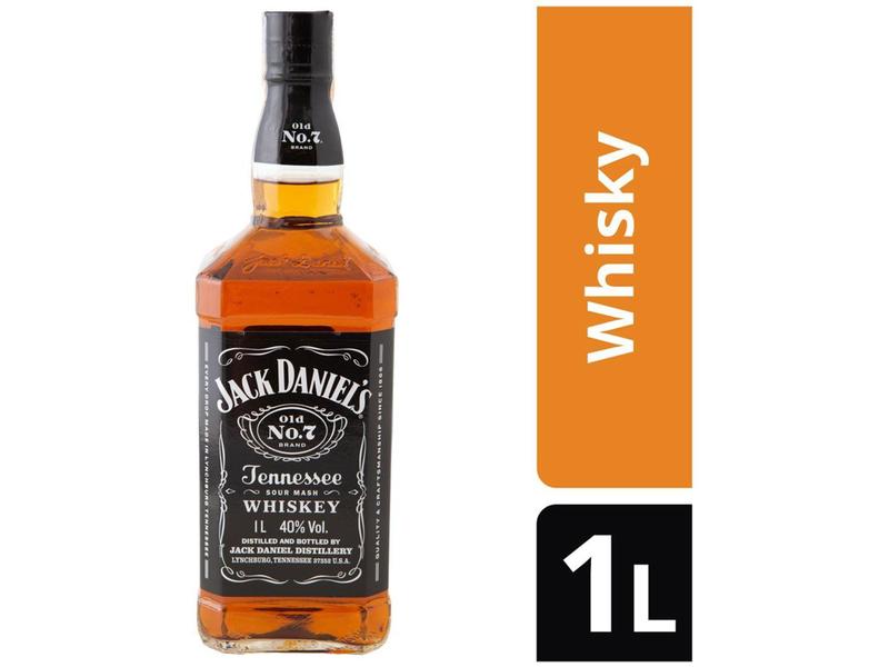 Whisky Jack Daniels Tennessee Old N. 7 1L Imagem de Whisky Jack Daniels Tennessee Old N. 7 1L