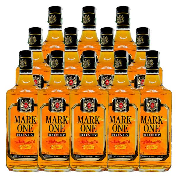 Imagem de Whisky Nacional de Mel Mark One Honey 980ml 12 Unidades