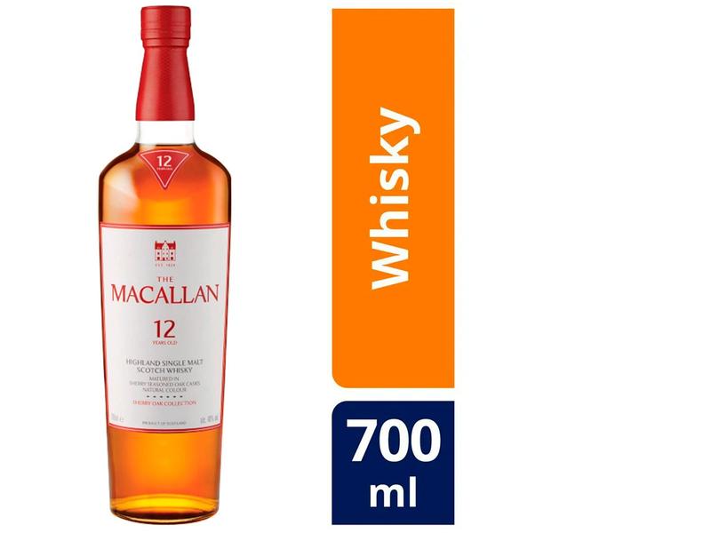 Whisky The Macallan Sherry Oak Cask Single Malt 12 Anos Escocês
