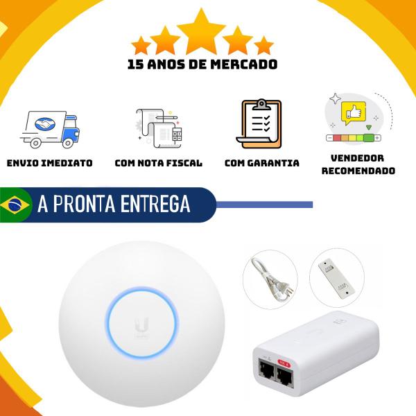 Imagem de Wifi Access Point Ubiquiti U6+ Unifi  + Fonte Poe Original