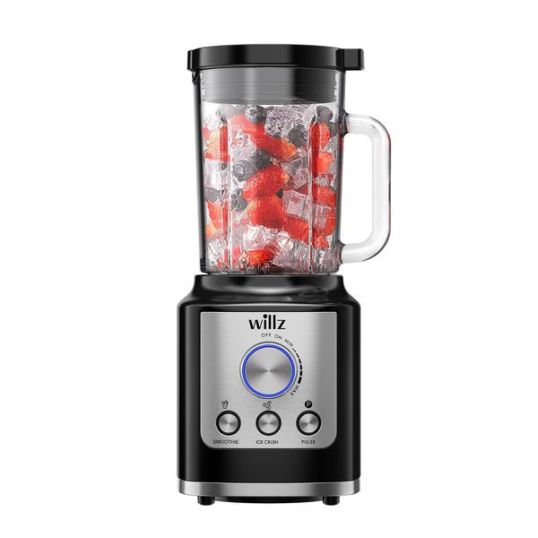 Imagem de Willz High Speed Kitchen Countertop Blender para Sucos, Shakes, Smoothies - Ice Crush & Pulse Functions, 60oz, Preto