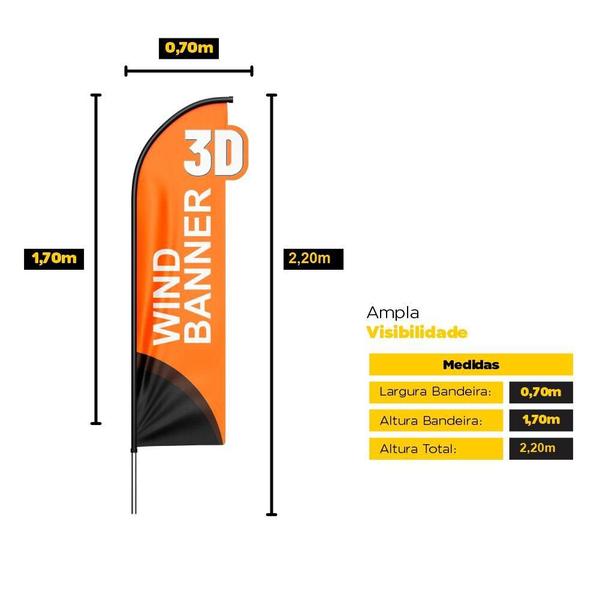 Imagem de Wind Banner 3D Adega Dupla Face Com Haste 220X70Cm