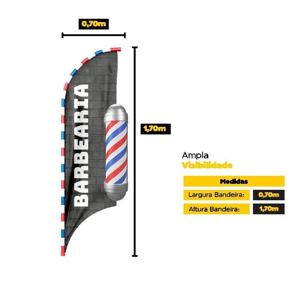 Imagem de Wind Banner 3D Barbearia Dupla Face Somente Tecido Tamanho