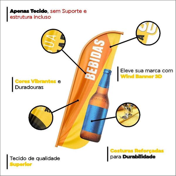 Wind Banner 3D Bebidas Dupla Face Somente Tecido Tamanho - Prime Decor Festas Imagem de Wind Banner 3D Bebidas Dupla Face Somente Tecido Tamanho