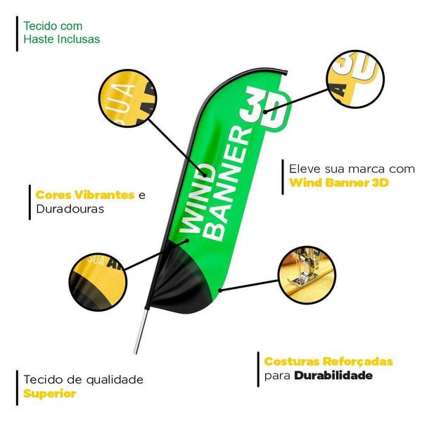 Imagem de Wind Banner 3D Compro Ouro Dupla Face Com Haste 220X70Cm