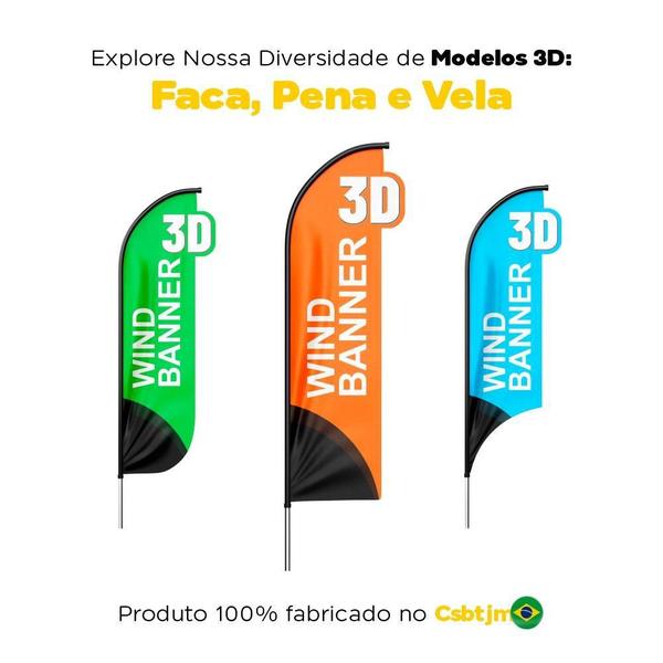 Imagem de Wind Banner 3D Gelo Dupla Face Com Haste 220X70Cm