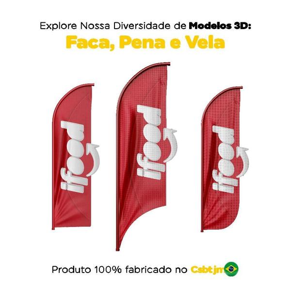 Imagem de Wind Banner 3D Ifood Dupla Face Somente Tecido 170X70Cm