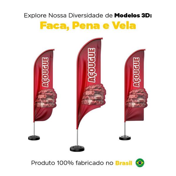 Imagem de Wind Banner 3D Kit Completo Açougue Dupla Face Modelos