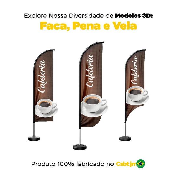 Imagem de Wind Banner 3D Kit Completo Cafeteria Dupla Face Modelos