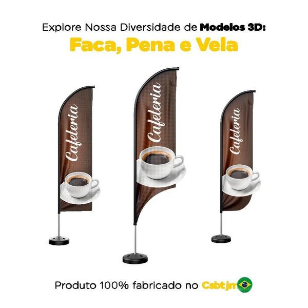 Imagem de Wind Banner 3D Kit Completo Cafeteria Dupla Face Modelos