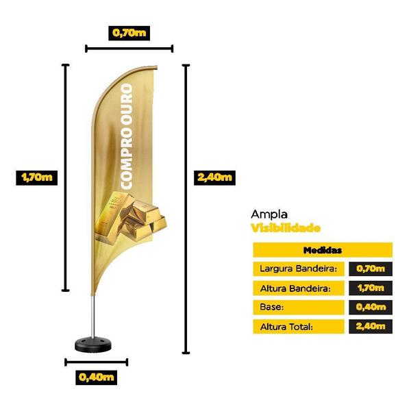 Imagem de Wind Banner 3D Kit Completo Compro Ouro Dupla Face Modelos