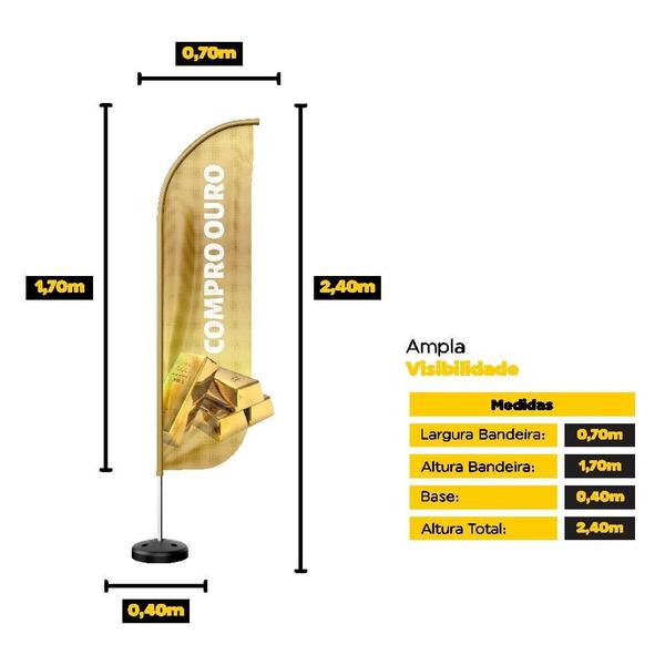 Imagem de Wind Banner 3D Kit Completo Compro Ouro Dupla Face Modelos