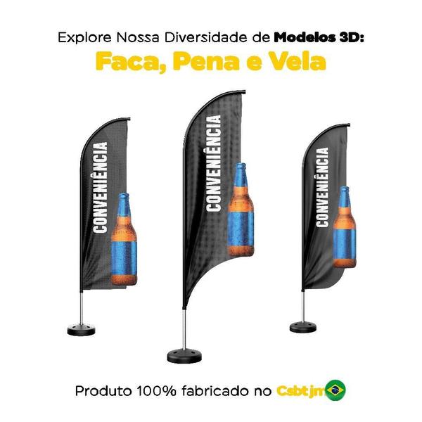 Imagem de Wind Banner 3D Kit Completo Conveniência Dupla Face Modelos