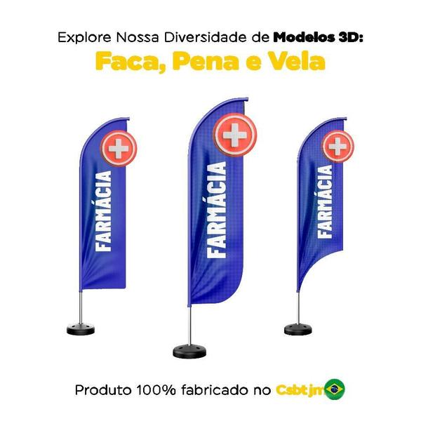 Imagem de Wind Banner 3D Kit Completo Farmácia ul Dupla Face