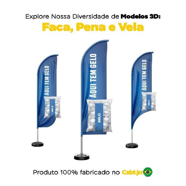 Imagem de Wind Banner 3D Kit Completo Gelo Dupla Face Modelos