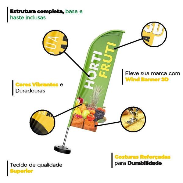 Imagem de Wind Banner 3D Kit Completo Horti Fruti Dupla Face