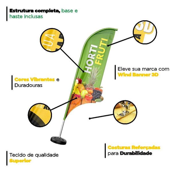 Imagem de Wind Banner 3D Kit Completo Horti Fruti Dupla Face