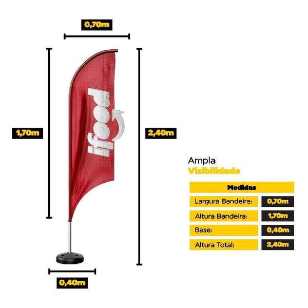 Imagem de Wind Banner 3D Kit Completo Ifood Dupla Face Vários Modelos