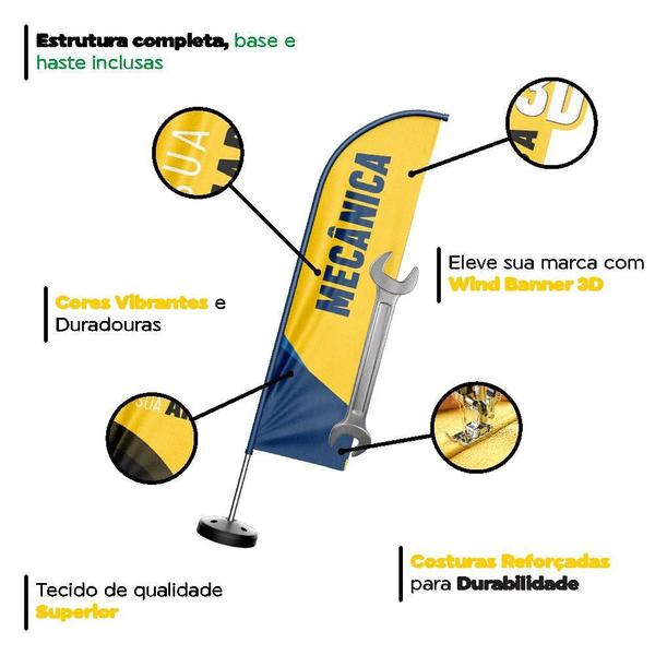 Imagem de Wind Banner 3D Kit Completo Mecânica Dupla Face Vários