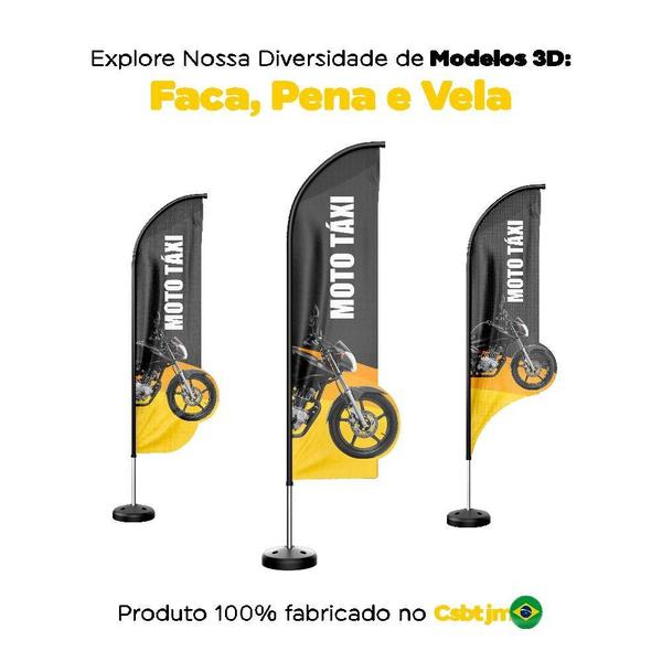 Imagem de Wind Banner 3D Kit Completo Moto Táxi Dupla Face