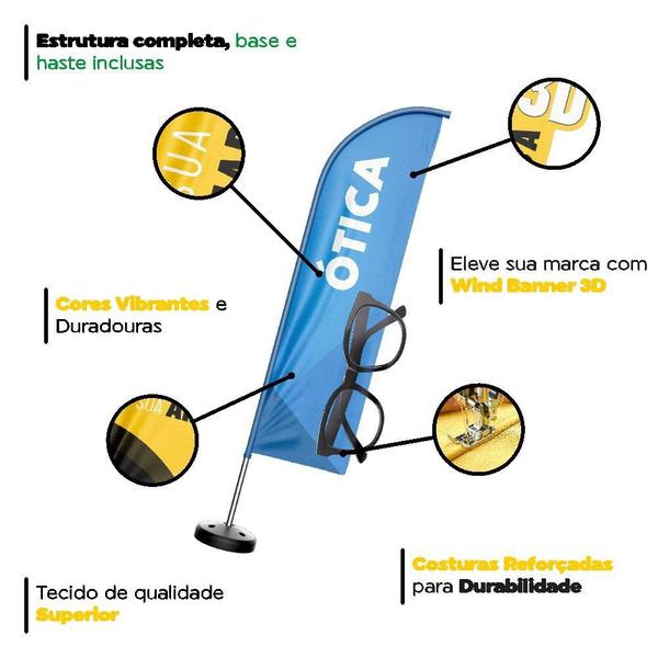 Wind Banner 3D Kit Completo Ótica Dupla Face - Prime Decor Festas Imagem de Wind Banner 3D Kit Completo Ótica Dupla Face