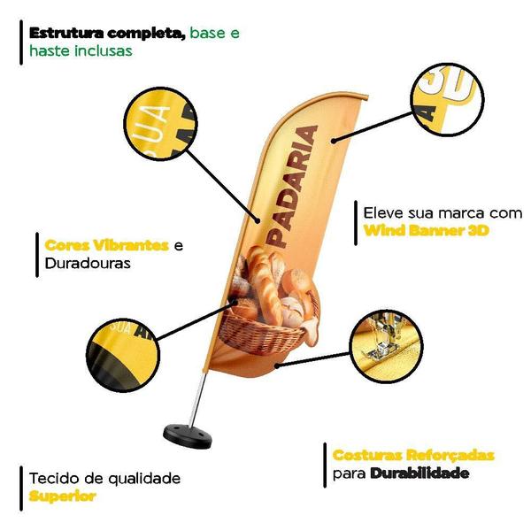 Wind Banner 3D Kit Completo Padaria Dupla Face - Prime Decor Festas Imagem de Wind Banner 3D Kit Completo Padaria Dupla Face