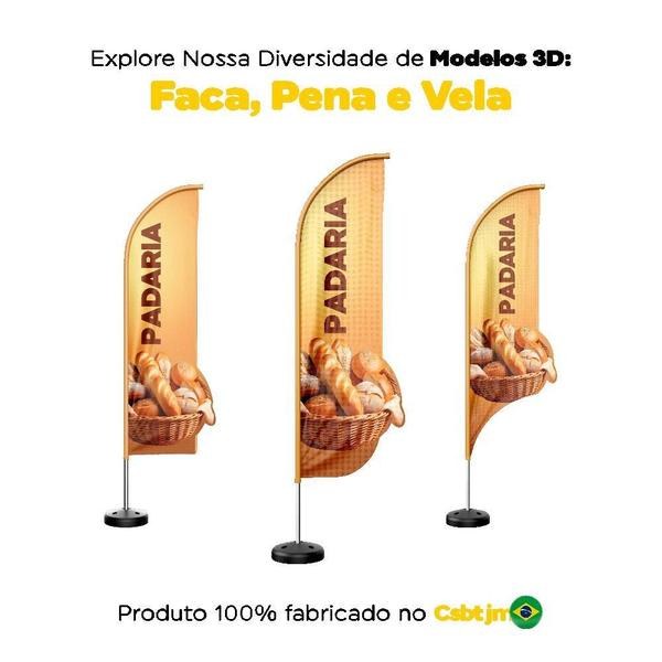Wind Banner 3D Kit Completo Padaria Dupla Face - Prime Decor Festas Imagem de Wind Banner 3D Kit Completo Padaria Dupla Face