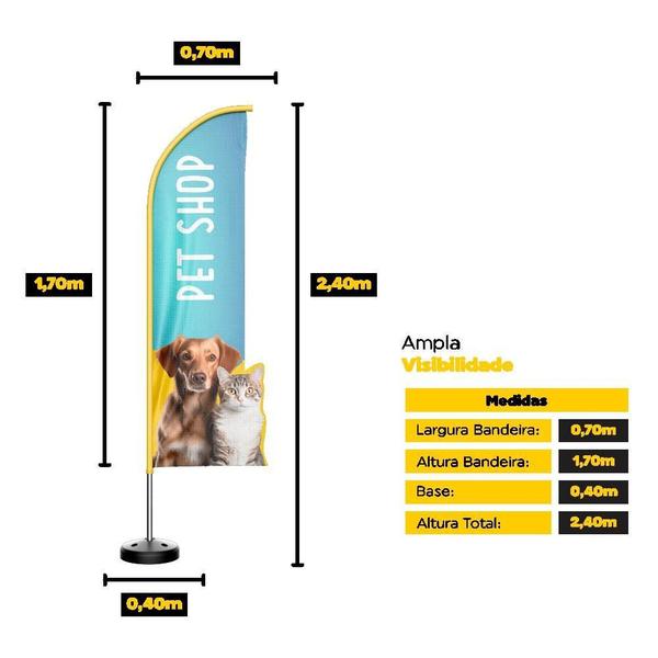 Imagem de Wind Banner 3D Kit Completo Pet Shop Dupla Face