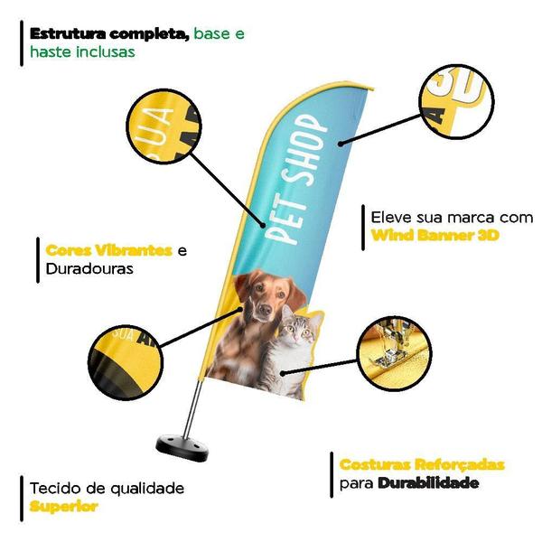 Imagem de Wind Banner 3D Kit Completo Pet Shop Dupla Face